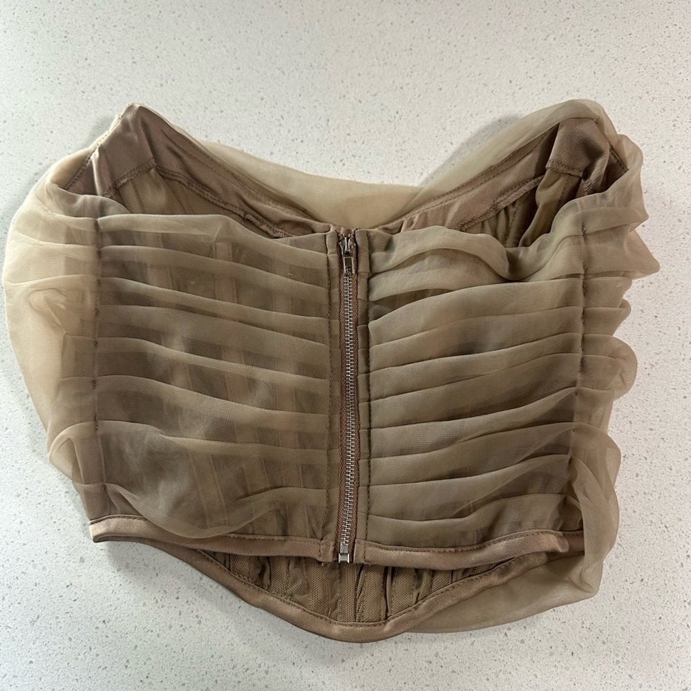 Elegant Tan Crop Top - Picture 5 of 7
